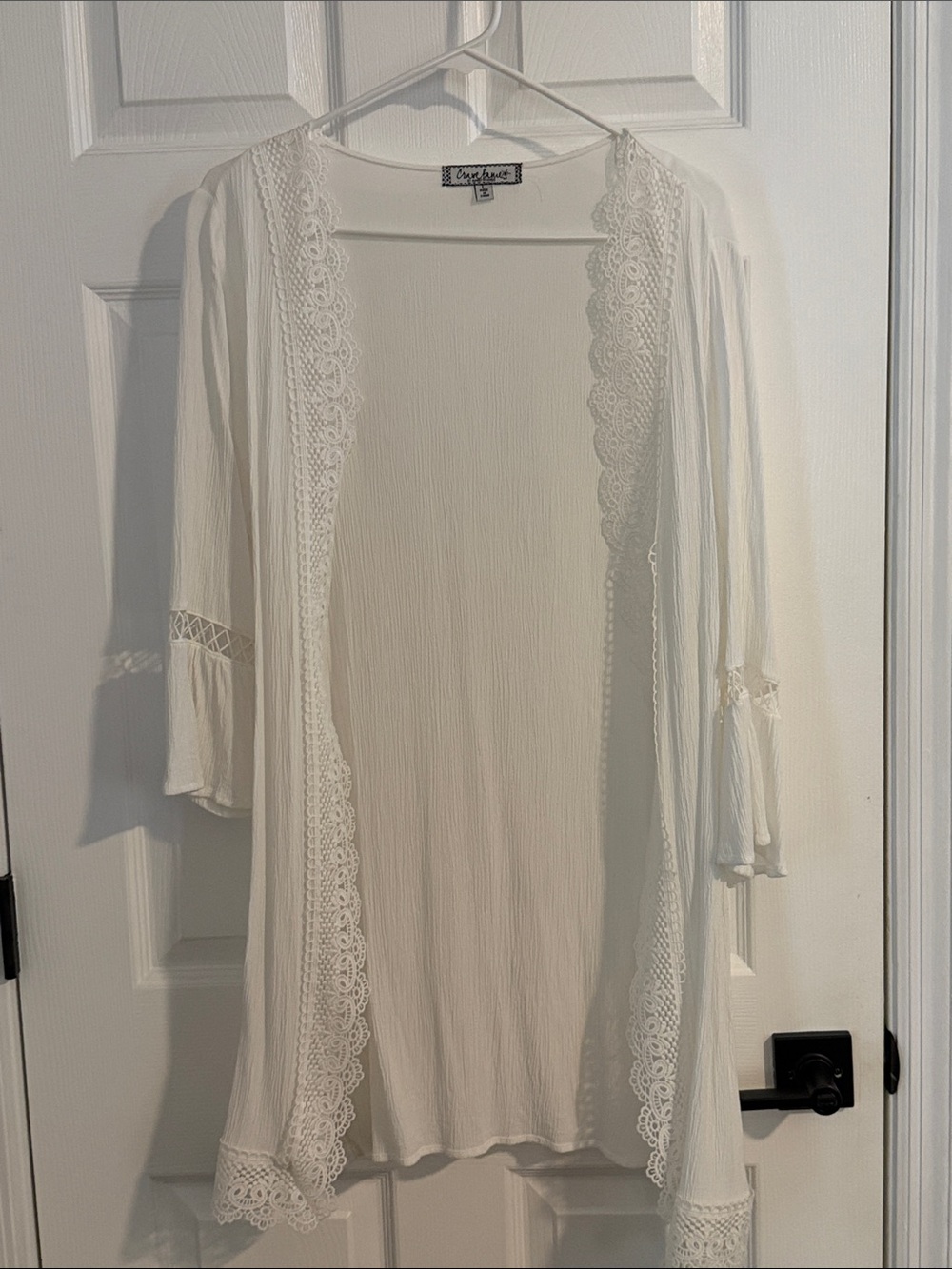 White Lace-Trim Coverup